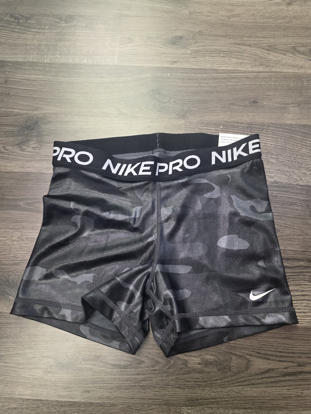 Nike Pro Black Gray Camo Compression Shorts